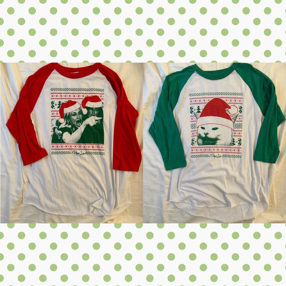 Christmas Meme Couples T-Shirts - Size Large.
